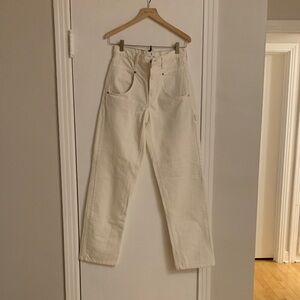 Banana Republic High-Waisted White Cargo Pants
